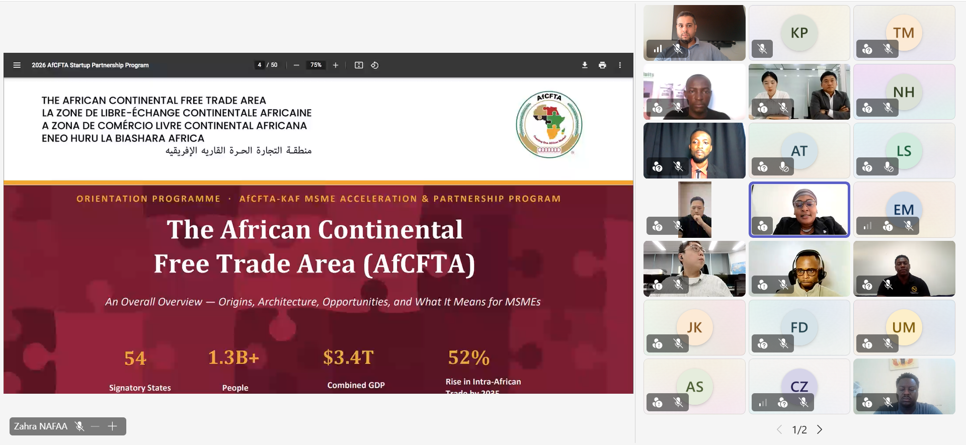 Orientation de « 2026 AfCFTA startup partnership program »